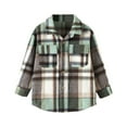 thumbnail image 1 of breaise Girls Boys Flannel Plaid Shirt Button Down Pockets Jackets Kids Long Sleeve Lapel Shirts Girl Boy Fall Winter Cotton Shacket Coat, 1 of 8