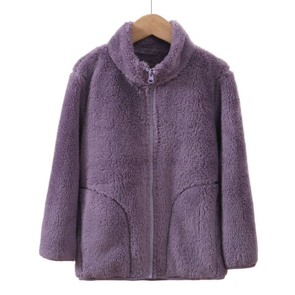breaise Girls Boys Fuzzy Sherpa Coat Lightweight Full Zip Hoodie Warm Fleece Jacket with Pockets Fall Winter Outwear 3-16 Years