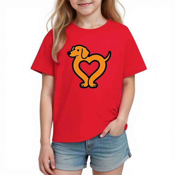 breaise Girls Boys Summer Short Sleeve Tees Valentine's Day Cute Graphic Shirts Loose Fit Short Sleeve Crew Neck Tops Kids Funny Tshirts