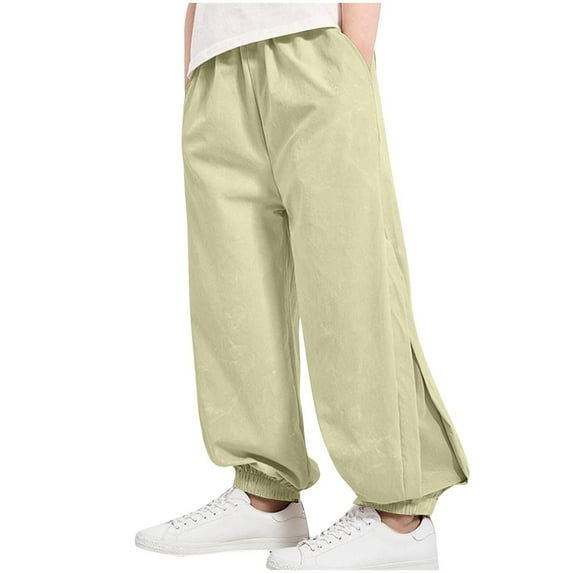 breaise Girls' Boys Sweatpants Casual Baggy Joggers Kids Athletic Cinch Bottom Pants Casual High Waisted Pockets Joggers Baggy Lounge Trousers