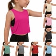 thumbnail image 1 of breaise Girls Crop Tank Top Soft Hollow Out Athletic Tops Summer Yoga Workouts Running Sleeveless Shirt, 1 of 9