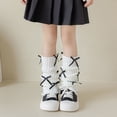 thumbnail image 1 of breaise Girls Cute Bowknot Knitted Leg Warmers Trendy Style Dance Socks Winter School Boot Accessories for 5-16 Years, 1 of 3
