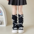 thumbnail image 1 of breaise Girls Cute Bowknot Knitted Leg Warmers Trendy Style Dance Socks Winter School Boot Accessories for 5-16 Years, 1 of 2