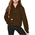 thumbnail image 1 of breaise Girls Half Zip Sweatshirt Fleece Quarter Zip Pullover Sweatshirts Fall Clothes for Teen Girls Thumb Hole 5-14years, 1 of 8