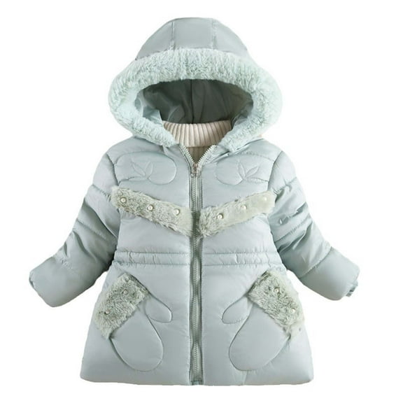 breaise Girls Hooded Snowsuit Printed Winter Warm Fur Collar Hooded Down Coat Windproof Puffer Jacket Outerwear 4-12Years