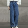 thumbnail image 1 of breaise Girls Jeans Elastic Waist Wide Leg Pants Kids Baggy Ripped Jeans Denim Pants Casual Trousers Loose Fit Distressed Denim Pants, 1 of 4