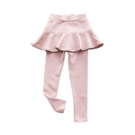 breaise Girls Leggings with Cotton Ruffle Skirt,Footless Tutu Leggings Pants for Kids Skirt Pants