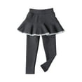 thumbnail image 1 of breaise Girls Leggings with Skirts School Uniform Athletic Stretchy Tutu Pants Kids Warm Ruffle Clothes, 1 of 9