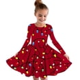 thumbnail image 1 of breaise Girls Long Sleeve Prom Dress A line Christmas Printed Princess Dress Girls Funny School Party Dress 4-14 Years, 1 of 4