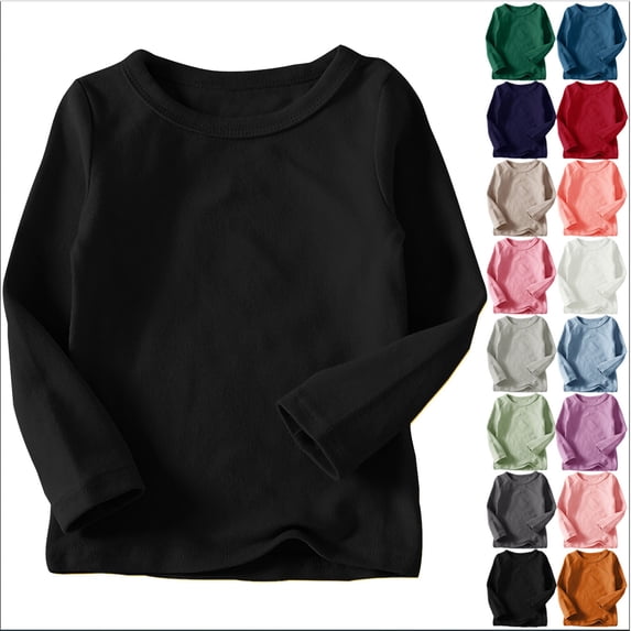breaise Girls Long Sleeve Shirts Soft Crew Neck Kids Shirts Fall Layering Tops for Kids