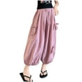 thumbnail image 1 of breaise Girls Parachute Pants Baggy Harem Trousers Girls Wide Leg Pants Lightweight Casual Elastic High Waist Straight Leg Trousers, 1 of 7