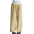 thumbnail image 1 of breaise Girls Plaid Wide Leg Pants Teen Lounge Pants Comfy Baggy Drawstring Straight Leg Pants with Pockets, 1 of 4