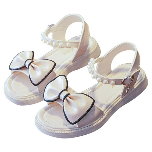 breaise Girls Sandal Dress Shoe for Toddler Kid Party School Shoe Glitter Flower Open-Toe Flat Dress Sandals Summer Shoes