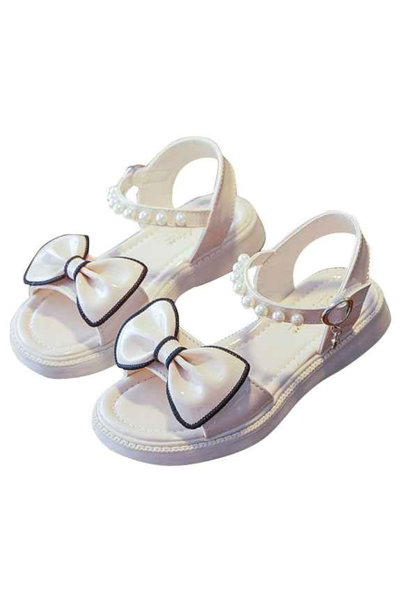 Girls Sandal Dress Shoe for Toddler Kid Party School Shoe Glitter Flower Open-Toe Flat Dress Sandals Summer Shoes