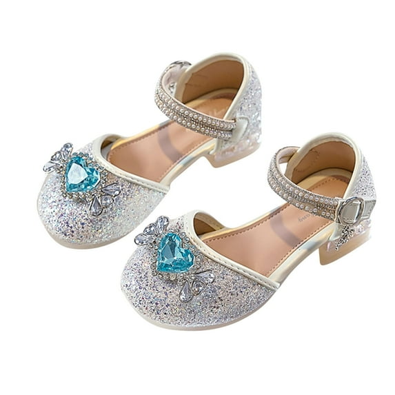breaise Girls Sandals Closed Toe Heels Wedding Party Dress Shoes Toddler Girls Sequins Low Heels Princess Sandals