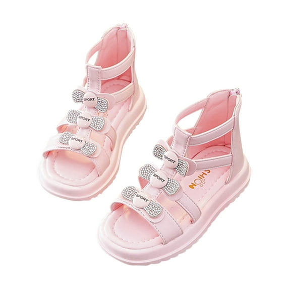 breaise Girls Sandals Fashion Summer Strappy Flats Gladiator Sandals Shoes with Heel Zipper for Toddler/Little Kid/Big Kid