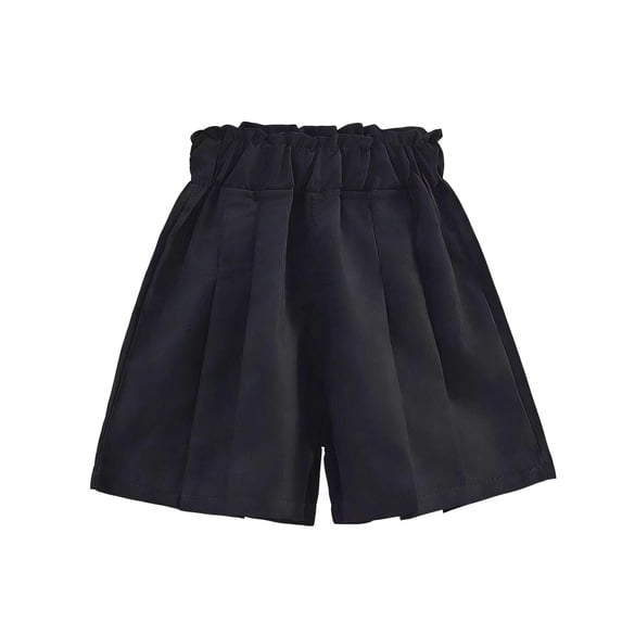breaise Girls Shorts -Toddler Girl Elastic Waist Pleated Flared Skorts with Wide Leg Flowy Casual Skirts for Girls