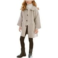 thumbnail image 1 of breaise Girls Single Breasted Dress Coat Kids Winter Outerwear Jackets Winter Padded Woolen Coat with Pockets, 1 of 9