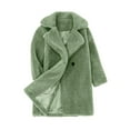 thumbnail image 1 of breaise Girls Single Breasted Pea Coat Kids Long Sleeve Notched Lapel Fleece Jacket Girl Winter Dress Coat Warm Fleece Jacket With Pockets, 1 of 5