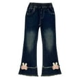 thumbnail image 1 of breaise Girls' Slim Boot-Cut Stretch Jeans Girls and Toddlers' Wide Leg Jeans Trendy Flare Jeans Elastic Waist Denim Pants for Little Girls, 1 of 2