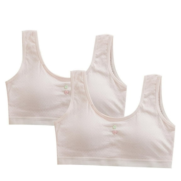 breaise Girls Sports Bra Training Bras Wireless Light Padded Bralette Comfort Seamless Bra 2 Pack