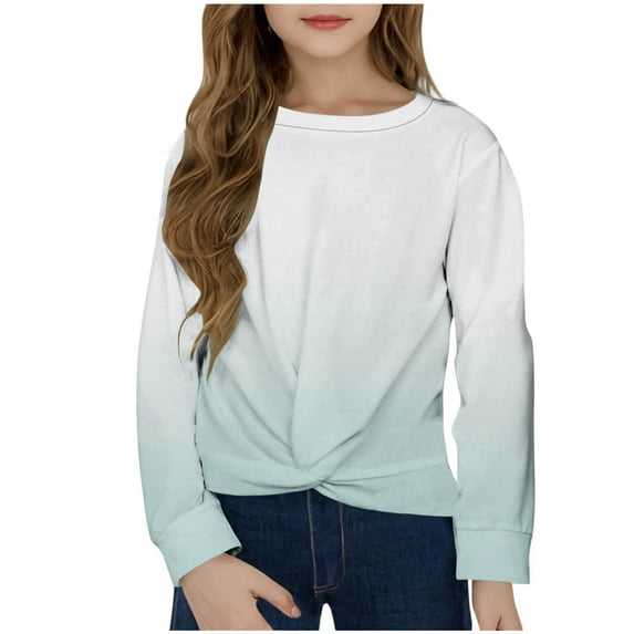 breaise Girls T Shirts Crew Neck Long Sleeve Tops Trendy Tie Dye Children Tee Spring Fall Casual Loose Shirts for Teen Girls Boys