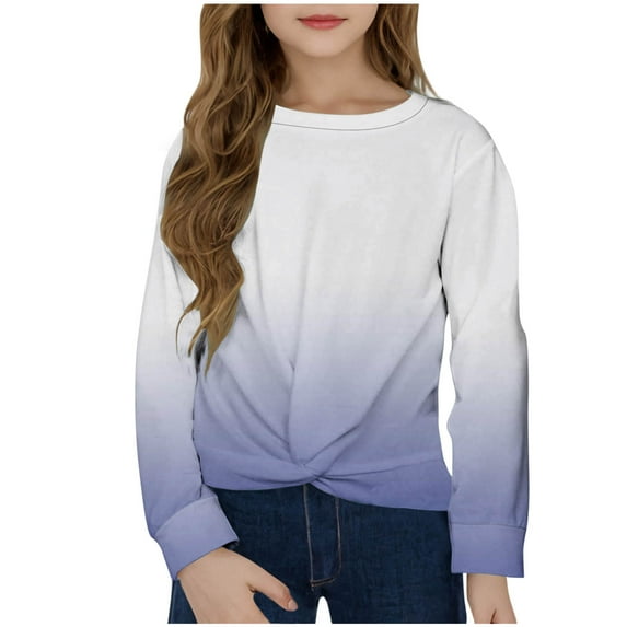 breaise Girls T Shirts Crew Neck Long Sleeve Tops Trendy Tie Dye Children Tee Spring Fall Casual Loose Shirts for Teen Girls Boys