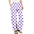 thumbnail image 1 of breaise Girls Wide Leg Pants Cute Ploka Dots Print Elastic Yoga Trousers Lightweight High Waist Casual Lounge Pants with Pockets for Kids, 1 of 8