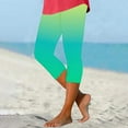 thumbnail image 1 of breaise Gradient Capri Leggings for Women 2024 Dressy Beach Capri Pants Women Stretchy Pull On High Waisted Tights Soft Cozy Cropped Pants, 1 of 5