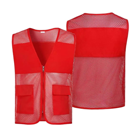 breaise High Visibility Kids Safety Vest, Children Waistcoat Vest Red Reflective Strips Traffic Clothes for Child