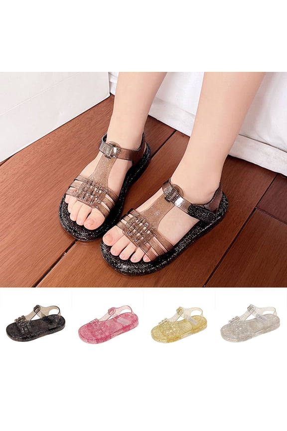 Jelly Sandals for Girls,Kids Open Toe Princess Sandal Summer Dress Shoes Beach Rubber Sole Flat Sandals