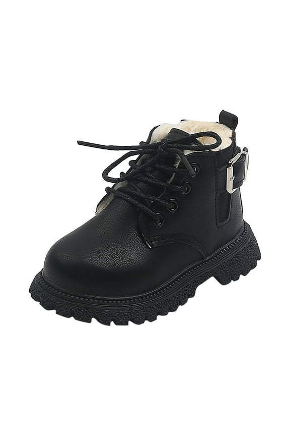 Kid Ankle Boots Children Outdoor Shoes For Boys Girls Lace Up Side Waterproof Ankle Combat Boots(Toddler/Little Kid/Big Kid)