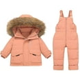 thumbnail image 1 of breaise Kids 2-Piece Snowsuit Set, Girls Boys Waterproof Outdoor Ski Suit Winter Hooded Puffer Jacket & Snow Bib Pant, 1 of 7