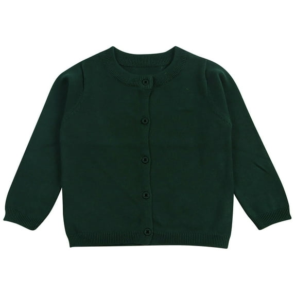 Boys' Fleece Coats breaise Kids Boys Girls Sweaters Cute Crew Neck Long Sleeve Button-Down Cardigans Solid Cotton Knit Cardigans Fall Sweater Army Green 6 Years
