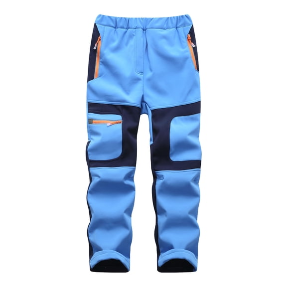 breaise Kids Boys Girls Waterproof Hiking Ski Snow Pants Elastic Waist Warm Softshell Pants Boys Snow Cargo Pants 5-16Years