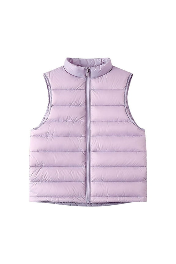 Kids Boys Girls Winter Puffer Vest Lightweight Sleeveless Jacket with Pockets Quilted Full Zip Outerwear