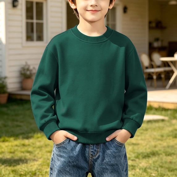 breaise Kids' Crewneck Sweatshirt Boys Long Sleeve Pullover Regular Fit Solid Sweatshirts 2026