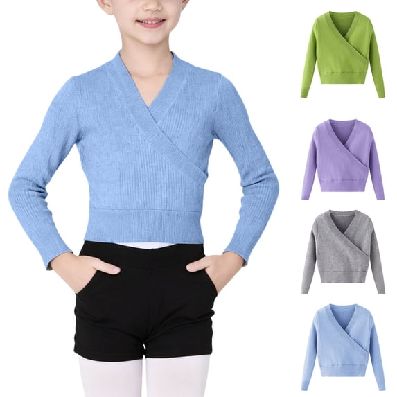breaise Kids Girl's Ballet Sweater Warm Up Active Dance Sweaters for Leotards Base Layer Top for Kids