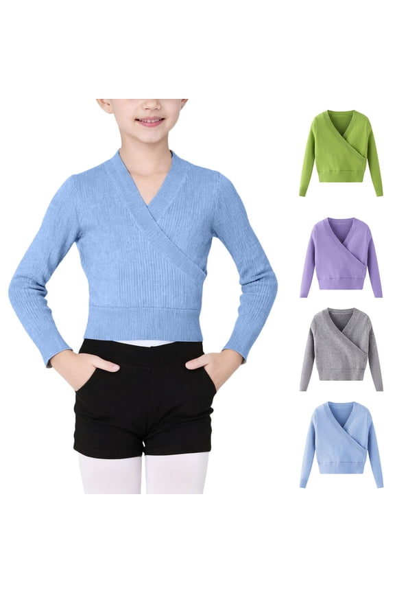 Kids Girl's Ballet Sweater Warm Up Active Dance Sweaters for Leotards Base Layer Top for Kids