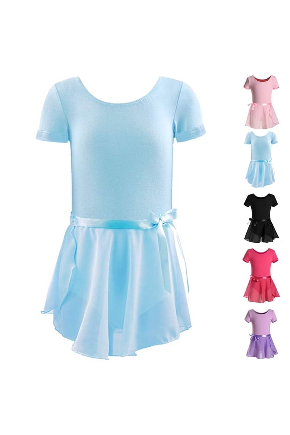 Kids Girls Ballet Leotard with Dance Skirt Toddler Ballerina Outfits Clothes Ballet Tutu Dress
