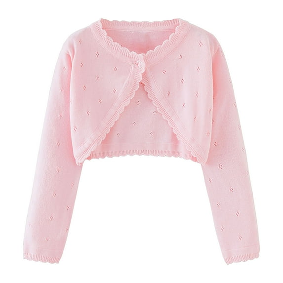 breaise Kids Girls Bolero Cardigan Long Sleeve Button Knit Sweater Toddler Lace Shrug Cardigan