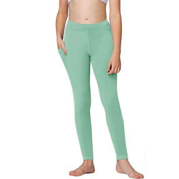 breaise Kids Girls Leggings High Waisted Buttery Soft Yoga Workout Leggings Boys Girls Running Pants with Pockets