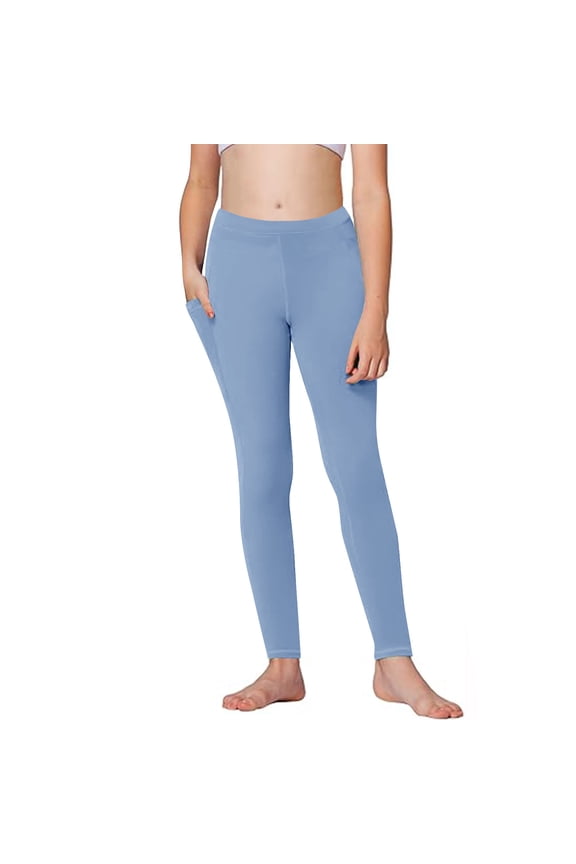 Kids Girls Leggings High Waisted Buttery Soft Yoga Workout Leggings Boys Girls Running Pants with Pockets