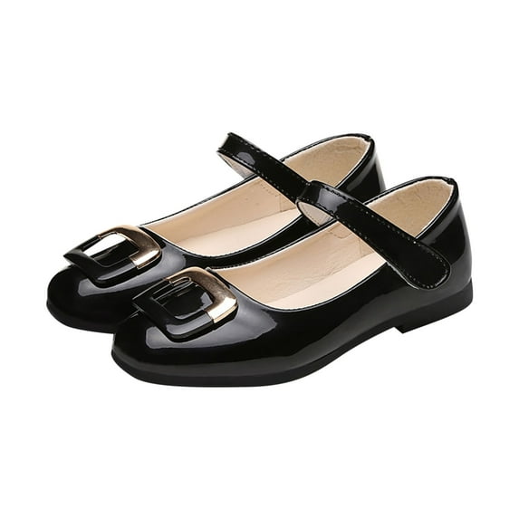 breaise Kids Girls Mary Jane Fashion Square Toe Easy Buckle Low Heel Slip On Flats Cute Dress Princess Shoes Dance Shoes