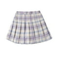 thumbnail image 1 of breaise Kids Girls Pleated Mini Skirt Plaid Print Flared Hem A Line Preppy Short Skirts Dressy Tennis Skirts, 1 of 1