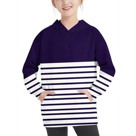 breaise Kids Hoodies Under $ 10 Kids Girl and Boy Color Block Sweatshirt Soft Loose Hoodies Sweatshirt Fashion Striped Comfy Long Sleeve Pullover Tops 2025