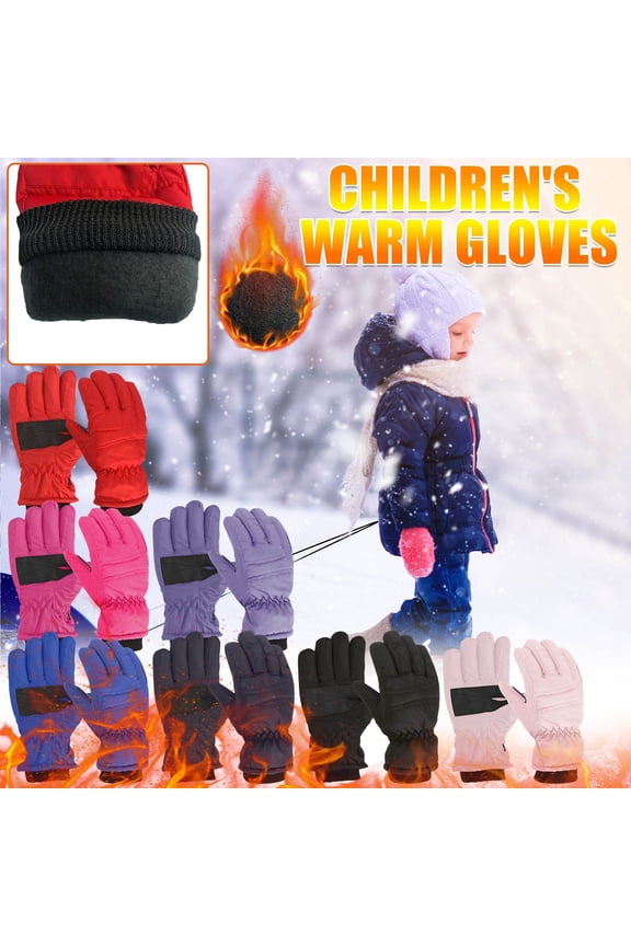 Kids Ski Snow Gloves Winter Cold Weather Windproof Warm Snowboard Sport Mittens for Boys Girls