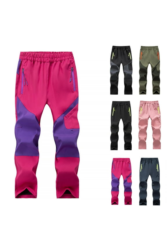 Kids Softshell Quick Dry Trousers Boys Girls Waterproof Outdoor Hiking Pants Spring Summer Walking Trousers