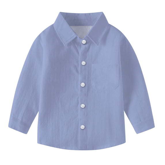 breaise Little Boys Long Sleeve Button Down Oxford Dress Shirt Casual Solid Tshirt Casual Western Shirt Solid Formal Uniform T-shirt