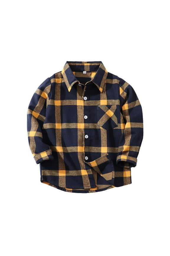 Little Girls Boys Button Down Shirt Kid Flannel Shirt Toddler Buffalo Plaid Shirt Boys Western Shirts Long Sleeve Father Son Shirt